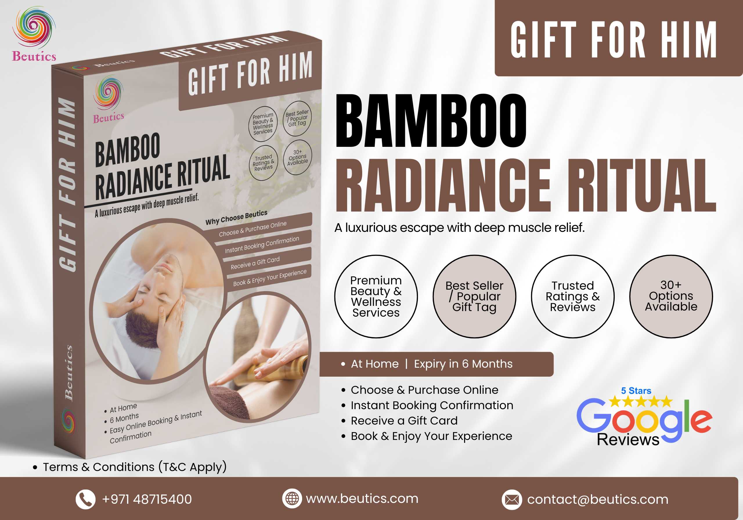 Bamboo Radiance Ritual: Bamboo Massage & Head & Face Massage