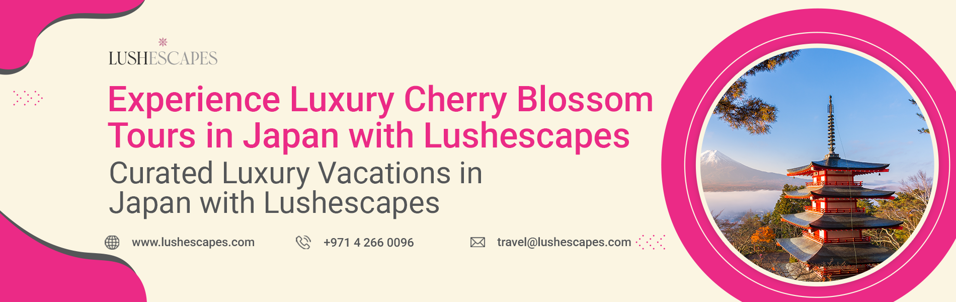 Luxury Cherry Blossom Tours Japan with Business class luxury flights to Japan