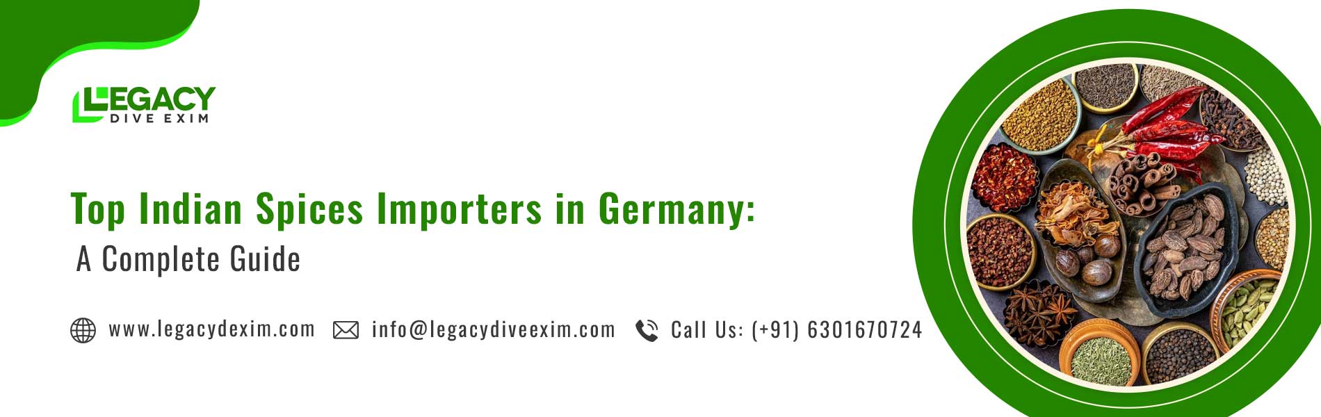 #1 Indian Spices Importers in Germany- Legacy Dive Exim