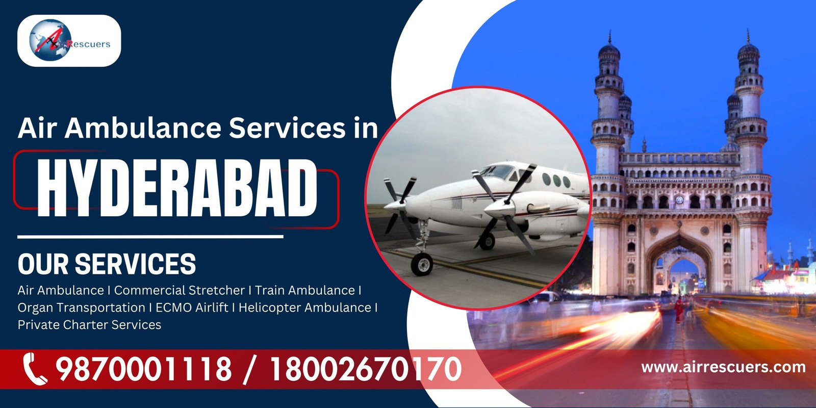 Air Ambulance Services in Hyderabad | 24/7 Emergency Medical Flights