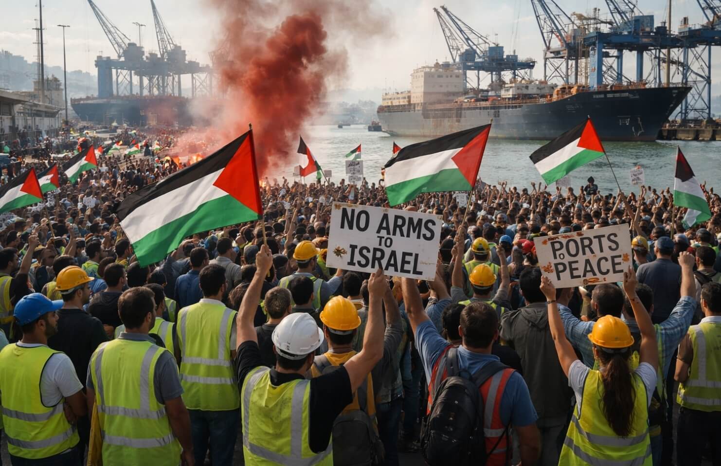 Забастовка в 19 портах Европы: рабочие отказываются грузить оружие для Израиля